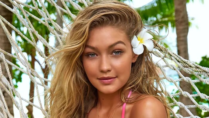 Gigi Hadid was photographed by Yu Tsai in Tahiti.